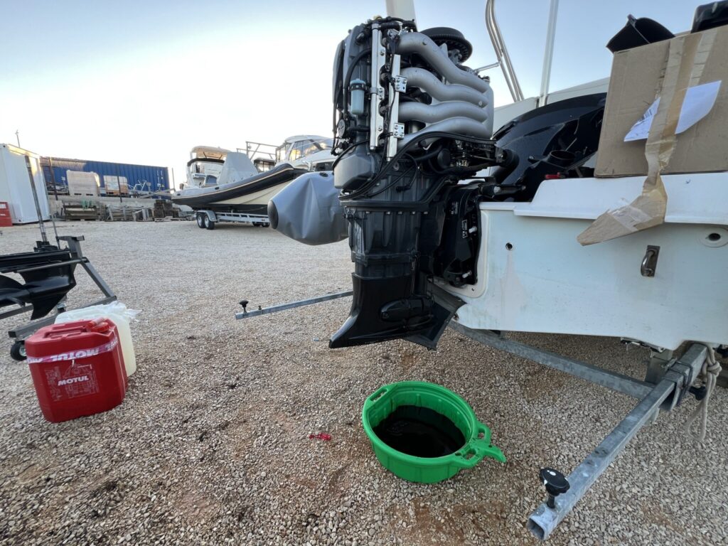 Suzuki outboard service, hull polishing, and PlasDECK synthetic teak installation in Biograd – Dry Dock by TriM Nautica